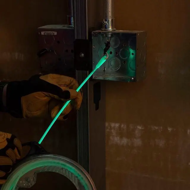 Alt view image 7 of 7 - Klein Tools 50550 Glow-in-The-Dark Fish Tape, Fiberglass with Nylon Tip and Stainless-Steel Connector. Ideal for Fish Rod, 20-Foot