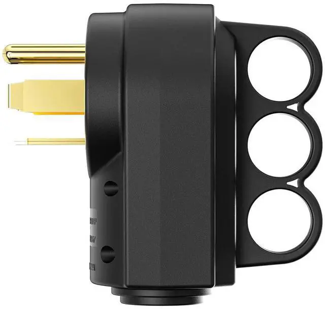 Alt view image 3 of 5 - Veepeak 60 Amp Plug NEMA 14-60P Male Replacement, 4 Prong 125V/250V, Heavy Duty Power Connector Extension Cord End with Easy to Grip Handle