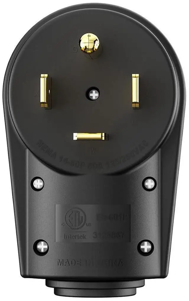 Alt view image 2 of 5 - Veepeak 60 Amp Plug NEMA 14-60P Male Replacement, 4 Prong 125V/250V, Heavy Duty Power Connector Extension Cord End with Easy to Grip Handle