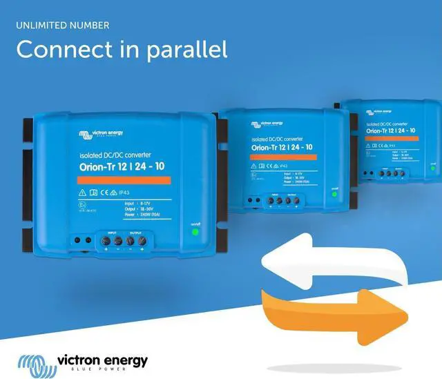 Alt view image 5 of 5 - Victron Energy Orion-Tr IP43 12/24-Volt 10 amp 240-Watt DC-DC Converter, Isolated