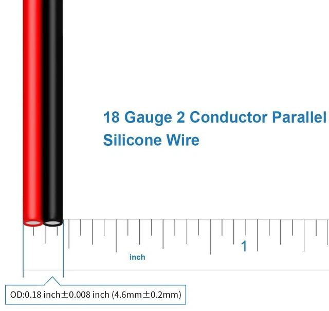 Alt view image 3 of 7 - BNTECHGO 18 Gauge Flexible 2 Conductor Parallel Silicone Wire Spool Red Black High Resistant 200 deg C 600V for Single Color LED Strip Extension Cable Cord,Model,100ft Stranded Tinned Copper Wire