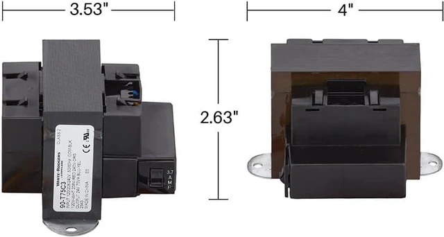 Alt view image 4 of 4 - Emerson 90-T75C3 24VAC 75-VA Foot Mount Class 2 Transformer