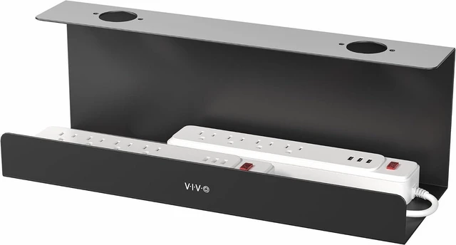 Main image of VIVO Under Desk 17 inch Extra Deep Cable Management Tray, Power Strip Holder, Cord Organizer, Wire Tamer for Office and Home, Black, DESK-AC16-1C