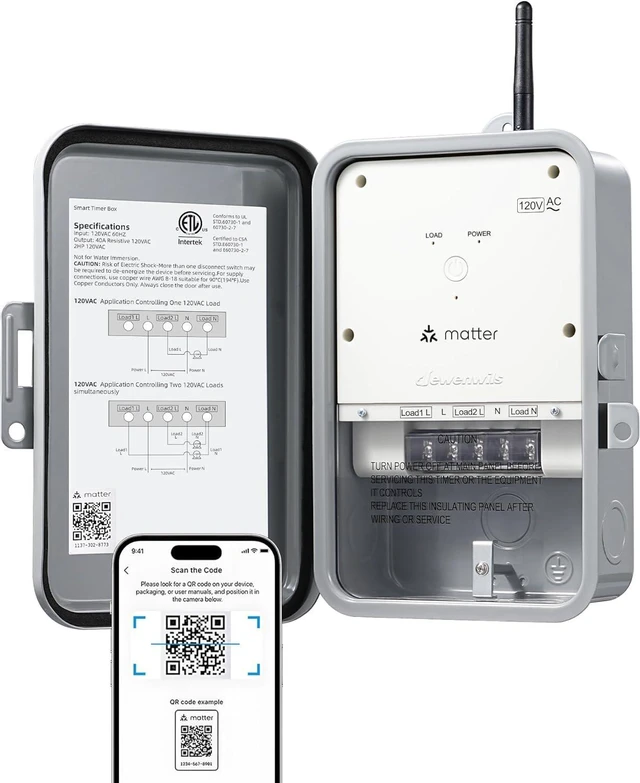 Main image of DEWENWILS Matter Smart Pool Pump Timer, 120V 2HP 40A, Metal Enclosure, Heavy Duty Timer Switch for Pool, Water Heater, Works with Apple HomeKit, Amazon Alexa, Google Home, SmartThings, ETL Listed