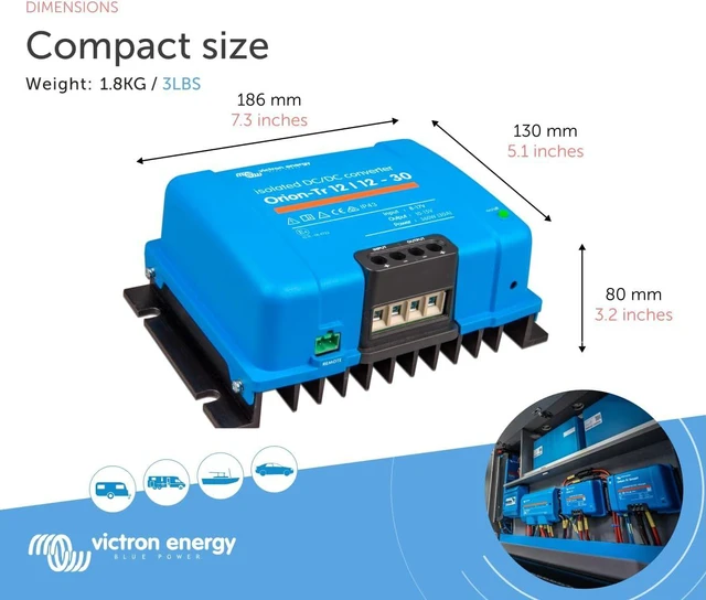Alt view image 3 of 5 - Victron Energy Orion-Tr IP43 12/12-Volt 30 amp 360-Watt DC-DC Converter, Isolated