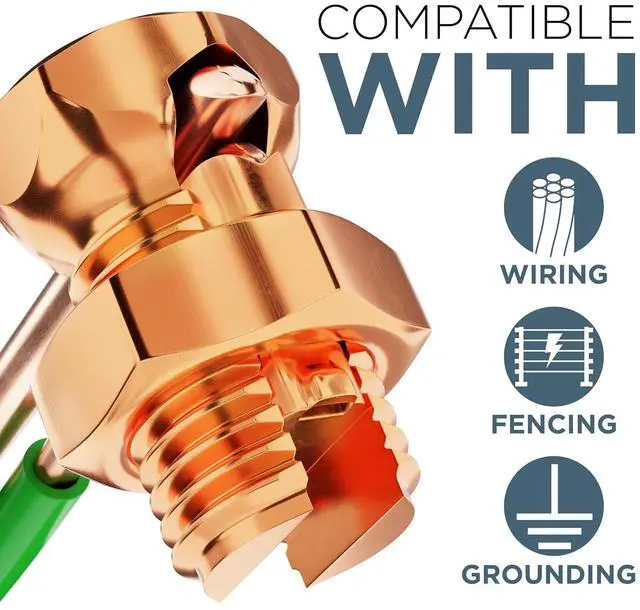Alt view image 3 of 7 - Size #4 Grounding Split Bolt - Superior Strength Split Bolt Connector Size 4 for Copper Conductors - US Manufactured - UL Listed -for: Antenna, Satellite, DIRECTV, CATV, and More - 10 Pack