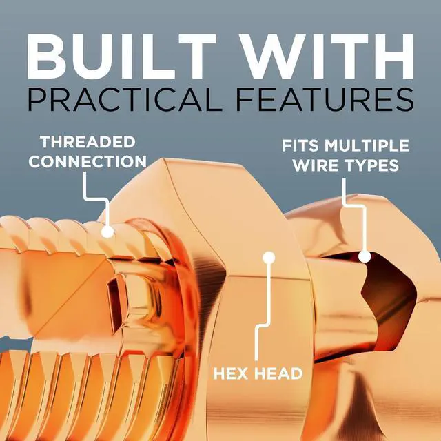 Alt view image 4 of 7 - Size #4 Grounding Split Bolt - Superior Strength Split Bolt Connector Size 4 for Copper Conductors - US Manufactured - UL Listed -for: Antenna, Satellite, DIRECTV, CATV, and More - 10 Pack