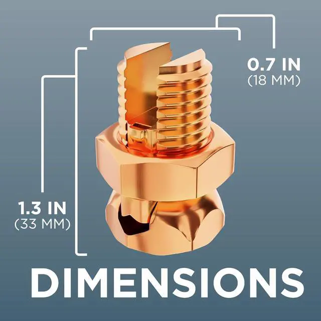 Alt view image 6 of 7 - Size #4 Grounding Split Bolt - Superior Strength Split Bolt Connector Size 4 for Copper Conductors - US Manufactured - UL Listed -for: Antenna, Satellite, DIRECTV, CATV, and More - 10 Pack
