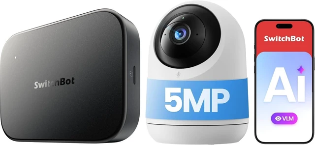Main image of SwitchBot AI Hub Bundle with PTC Plus 5MP CameraAI Smart Hub with OpenClaw Support for Indoor MonitoringPan Tilt CameraLocal StorageHome Assistant Pre-Installed Matter Bridge