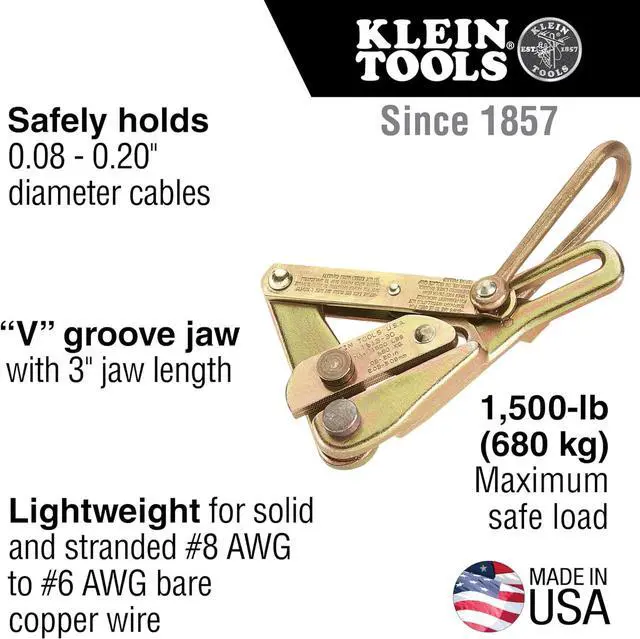 Alt view image 2 of 6 - Klein Tools 1613-30 Chicago Grip for Bare Wire