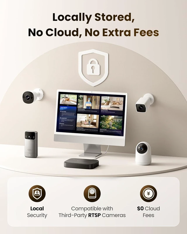 Alt view image 5 of 7 - SwitchBot AI Hub Bundle with PTC Plus 5MP CameraAI Smart Hub with OpenClaw Support for Indoor MonitoringPan Tilt CameraLocal StorageHome Assistant Pre-Installed Matter Bridge