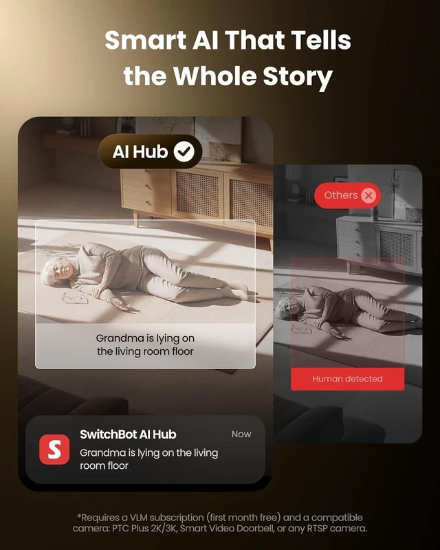Alt view image 6 of 7 - SwitchBot AI Hub Bundle with PTC Plus 5MP CameraAI Smart Hub with OpenClaw Support for Indoor MonitoringPan Tilt CameraLocal StorageHome Assistant Pre-Installed Matter Bridge