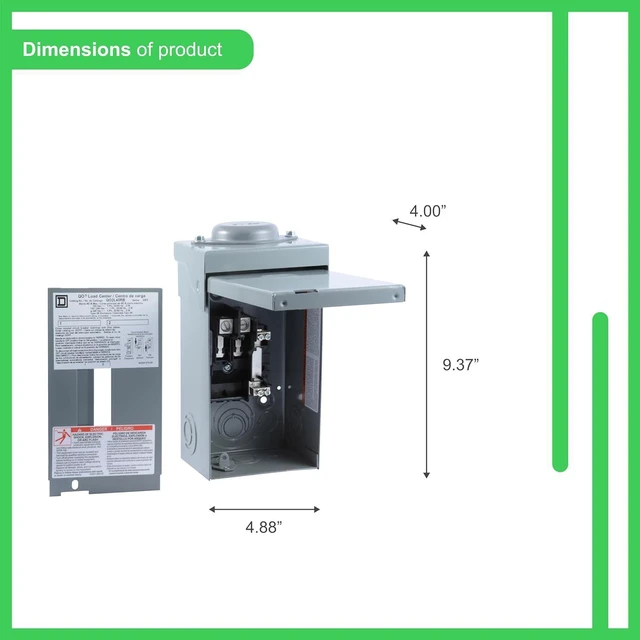 Alt view image 3 of 7 - Square D - QO2L40RBCP 40A Load Center, Grey