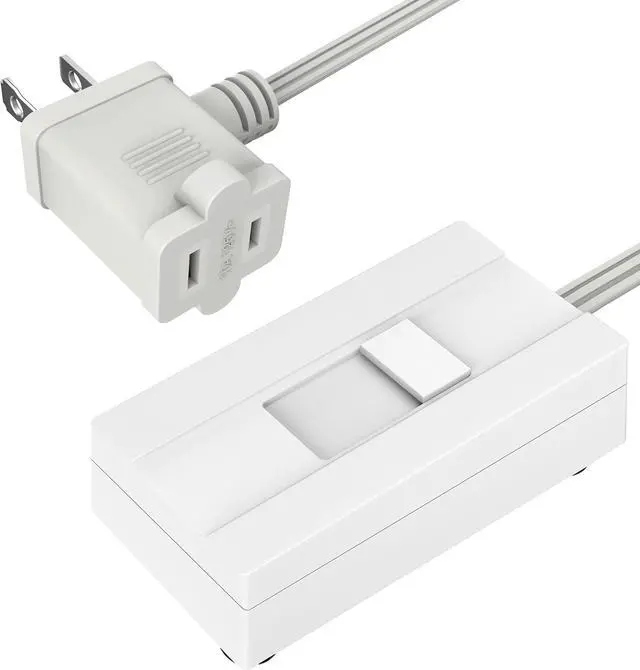Main image of TOPGREENER Table-Top Plug in Dimmer Switch for Table or Floor Lamps, Slide Control, Works with Incandescent and Dimmable LED 360 Watt Bulbs Off at Lowest dim, 6ft Cord, 120V 60Hz, TGTTDL300-W, White
