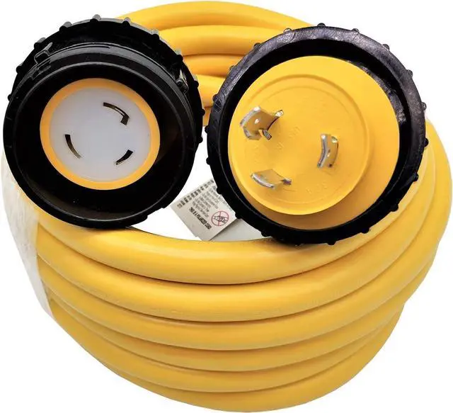 Main image of Parkworld RV Shore Power Extension Cord, NEMA L5-30 Twist Lock 30A Extension Cord, Female with Seal Collar, Yellow (25FT)