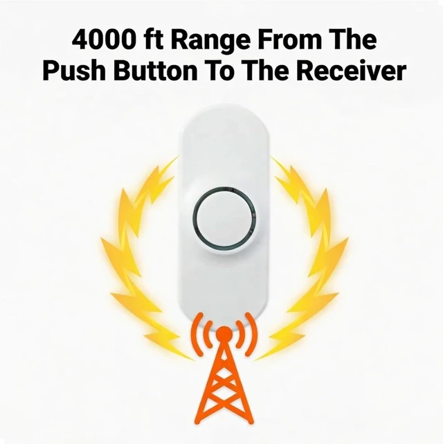 Alt view image 3 of 7 - Wireless doorbell button for ERA series safeguard supply Door bells and chimes wireless kits only- 3/4 mile range of doorbell signal