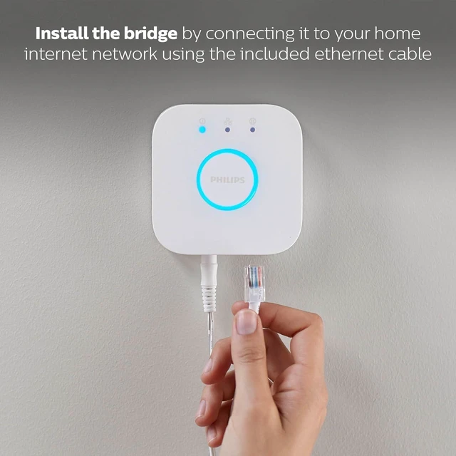 Alt view image 3 of 7 - Philips Hue Bridge, 2-Pack, Unlock the Full Potential of Hue Bridge System, Multi-Room and Out-of-Home Control, Create Automations and Zones, Smart Lighting Hub, Works with Voice & Matter-Compatible