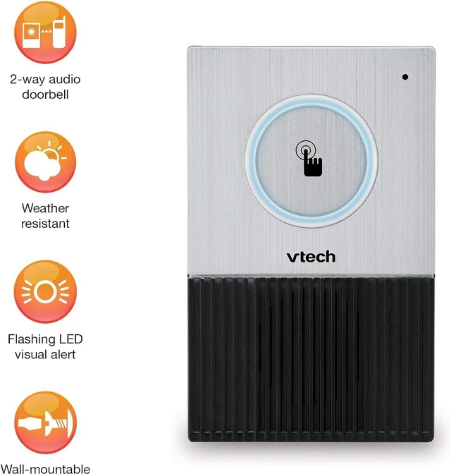 Alt view image 5 of 7 - VTech SN7021 Cordless 2-Way Weather-Resistant Audio Doorbell for SN5127 & SN5147 Senior Phone Systems