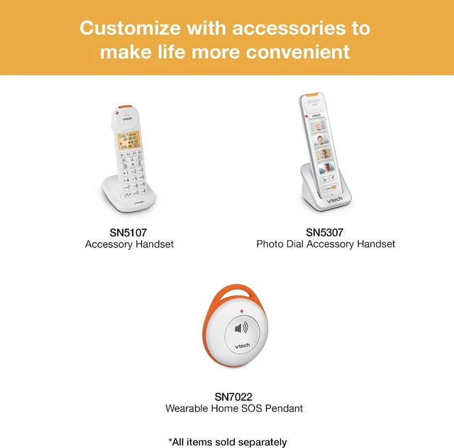 Alt view image 6 of 7 - VTech SN7021 Cordless 2-Way Weather-Resistant Audio Doorbell for SN5127 & SN5147 Senior Phone Systems