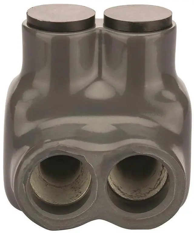 Alt view image 3 of 4 - Polaris Grey Insulated Connector for Fine-Stranded Flexible Copper Conductor, 1-10 AWG and 2-10 AWG Wire Range, 2 Ports, 3/16" Hex, 1.62" Width, 1.75" Height, 1.62" Length(Pack of 6)