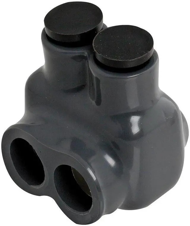 Alt view image 4 of 4 - Polaris Grey Insulated Connector for Fine-Stranded Flexible Copper Conductor, 1-10 AWG and 2-10 AWG Wire Range, 2 Ports, 3/16" Hex, 1.62" Width, 1.75" Height, 1.62" Length(Pack of 6)