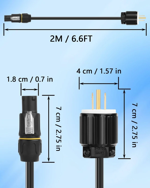 Alt view image 7 of 7 - CERRXIAN 13AWG NEMA5-15P to PowerCON True AC Power Cable, 15A 125V Profeesional NEMA-15P Male to PowerCon True1 Male Extension Wire for Outdoor Stage Light Series LED Screen - 2M / 6.6FT