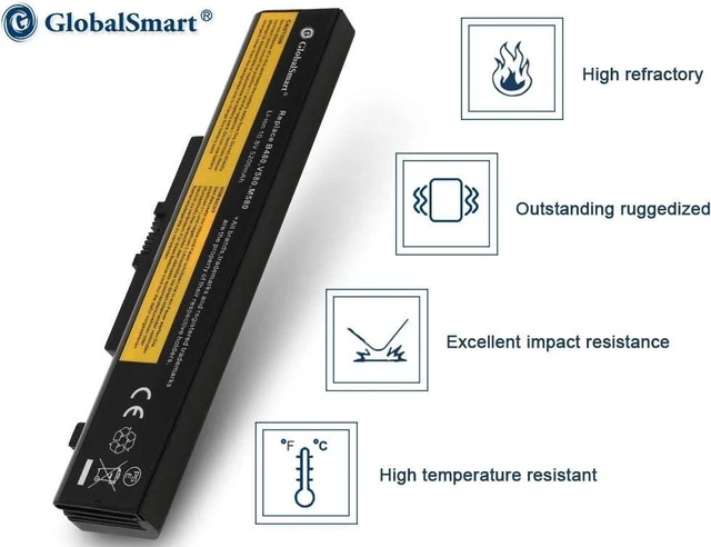 Alt view image 5 of 7 - GlobalSmart High Performance Notebook/Laptop Battery for Len0v0 Black L11P6R01 for ThinkPad Edge E530c 10.8V 5200mAh 6Cell