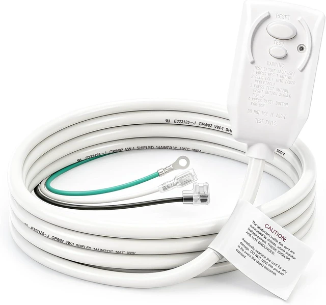 Main image of Baomain Room Air Conditioner Power Cord LCDI Plug, 120VAC 15 Amp 1800 Watt, NEMA 5-15P