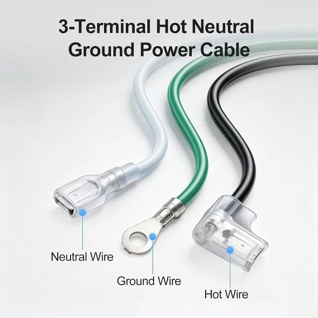Alt view image 4 of 7 - Baomain Room Air Conditioner Power Cord LCDI Plug, 120VAC 15 Amp 1800 Watt, NEMA 5-15P
