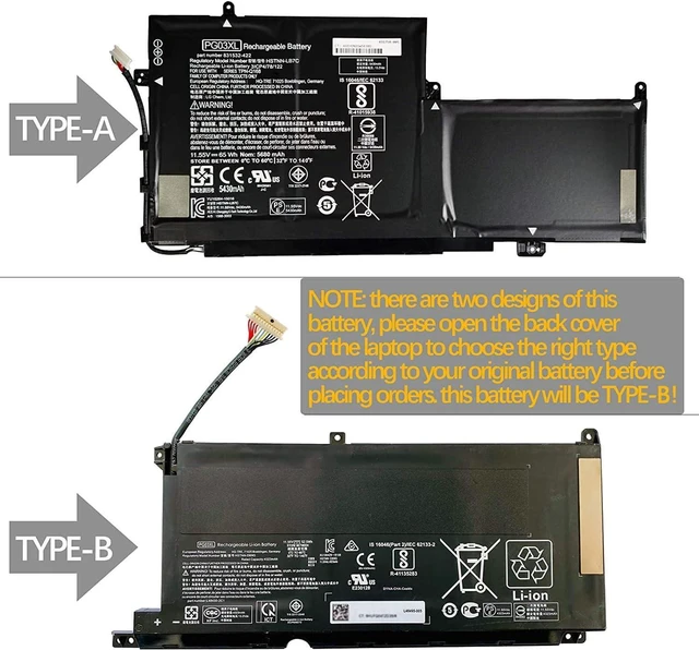 Alt view image 3 of 7 - CQCQ Battery PG03XL for HP Pavilion Gaming 15-DK 15-DK0020TX DK0125TX DK0127TX DK0135TX FPC52 Series Notebook HSTNN-DB9G L48430-2C1 (11.55V 52.5Wh/4323mAh)
