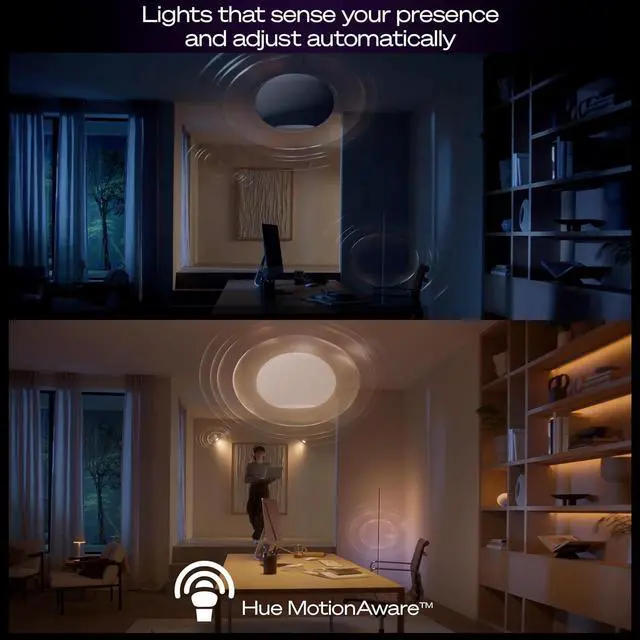 Alt view image 6 of 7 - Philips Hue Starter Kit: Hue Bridge Pro & 4 Retrofit LED Recessed Downlights 5/6-inch, White & Color Ambiance, Dimmable, Smart Light Hub, Works with Voice, Alexa, Apple and Samsung SmartThings