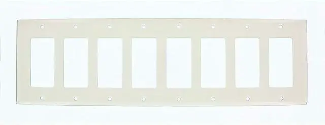 Main image of Leviton 8-Gang Decora/GFCI Device Decora Wallplate, Painted Metal, Device Mount, 80408-W, White