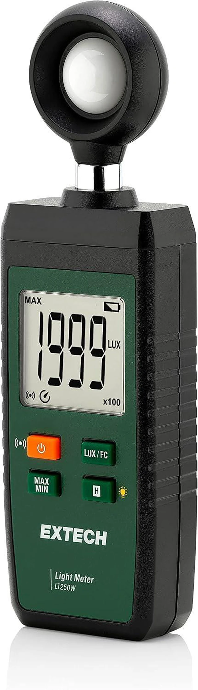 Alt view image 3 of 4 - Extech LT250W Wireless Light Meter with ExView App Connectivity - Digital Lux/FC Sensor, Real-Time Monitoring, Data Logging, Graphing, Min/Max/Avg, Portable LED Lighting Tester