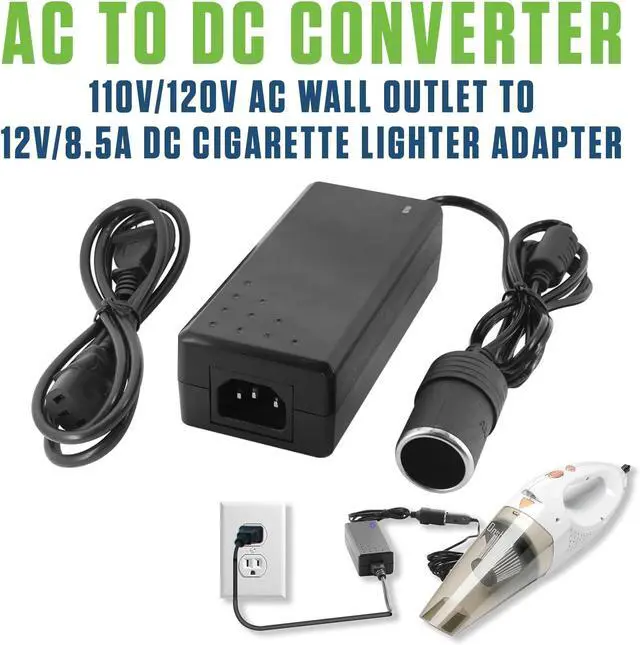 Alt view image 2 of 7 - Cellet AC to DC Car Power Converter Adapter, 110V/120V AC Wall Outlet to 12V DC Cigarette Lighter Socket, 8.5A 102W Power Supply Adapter for Car Accessories, GPS, Phones, Dash Cams, Mini Vacuums