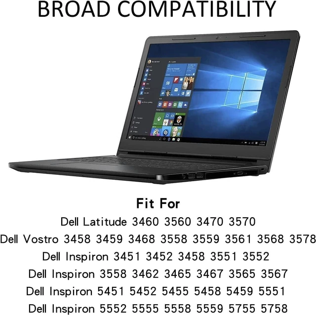 Alt view image 2 of 6 - Bateria de substituição para laptop compatível M5Y1K Dell Inspiron 14 15 3451 3452 3458 3551 3552 3462 3565 3567 5451 5452 5455 5458 5459 5551 5552 5555 5558 5559 5755 5758 Latitude 3460 3560 3470