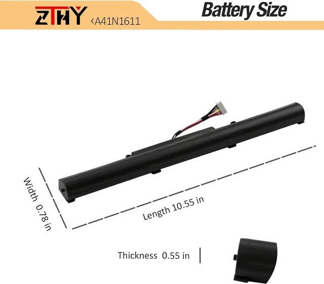 Alt view image 7 of 7 - ZTHY A41N1611 Laptop Battery Replacement for ASUS ROG GL553 GL553VW-1A/2B/2D GL553VD-1A/1B/2B/2D/FY072T/FY124T GL553VE-DS74/FY003T GL753V FX53VD FZ53V Series A41LK5H A41LP4Q OB110-00470000 14.4V 48Wh