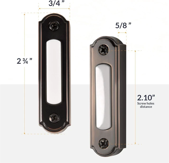 Alt view image 2 of 7 - Newhouse Hardware 726843020509 BT5ORBL LED Lighted Metal Door Chime Push Button, Oil-Rubbed Bronze