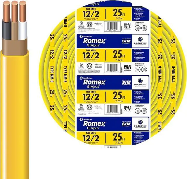 Main image of Southwire Romex SIMpull 25 ft. 12/2 Solid CU NM-B W/G Wire, 28828221
