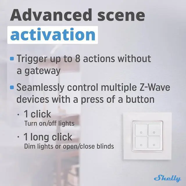 Alt view image 4 of 7 - Shelly Wave i4 US LR | Z-Wave Long Range 4 Digital Input Control for Advanced Control | Home Automation | High Compatibility | Easy Installation | Shelly Smart Control iOS Android App | Multi-Click