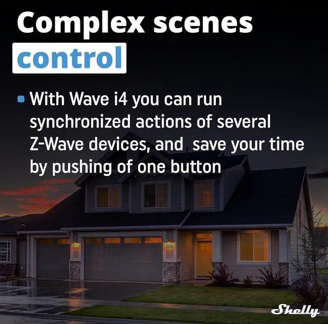 Alt view image 3 of 7 - Shelly Wave i4 US LR | Z-Wave Long Range 4 Digital Input Control for Advanced Control | Home Automation | High Compatibility | Easy Installation | Shelly Smart Control iOS Android App | Multi-Click