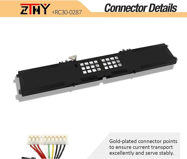 Alt view image 4 of 7 - ZTHY RC30-0287 RZ09-0287 Laptop Battery Compatible with Razer Blade Pro 17 2019 2020 RTX 2060 2080 Max-Q RZ09-02876 RZ09-02877 RZ09-02878 RZ09-02876E92-R3U1 RZ09-03295 RZ09-03297 15.4V 70.5Wh 4583mAh
