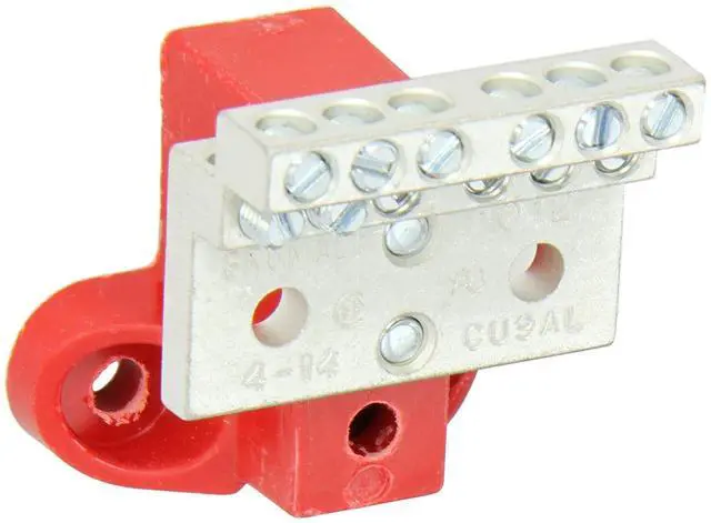 Main image of Neutral Bar and Neutral Assembly, 225A Neutral Bar with Mounting Base, 4-14 AWG Wire Range, 600VAC Voltage, 2.250" Width, 2.250" Height, 2.068" Length