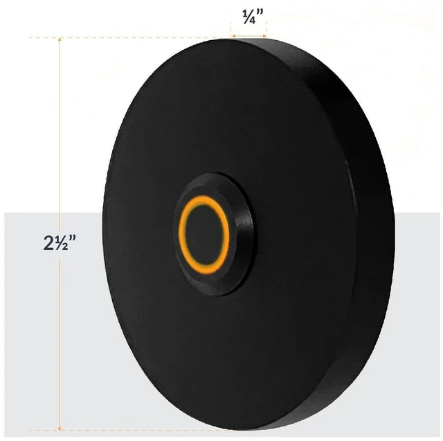Alt view image 2 of 7 - Newhouse Hardware Circular Lighted Wired Metal Doorbell Button for Doorbell Chime, Buzzer, or Ringer