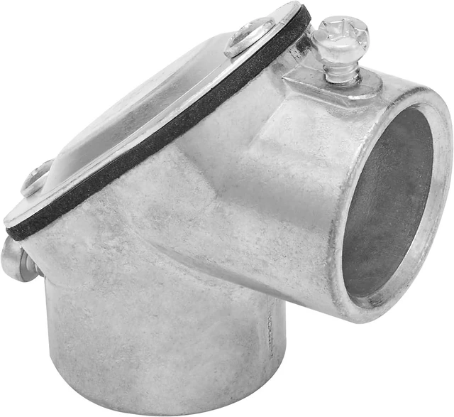 Alt view image 3 of 7 - Maxxima 3/4 in. Conduit Pull Elbow, EMT to EMT, 90-Degree, 6 Pack | Right Angle Bend, Threaded, Zinc Die Cast, For Wire Installation