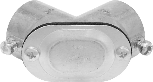 Alt view image 6 of 7 - Maxxima 3/4 in. Conduit Pull Elbow, EMT to EMT, 90-Degree, 6 Pack | Right Angle Bend, Threaded, Zinc Die Cast, For Wire Installation
