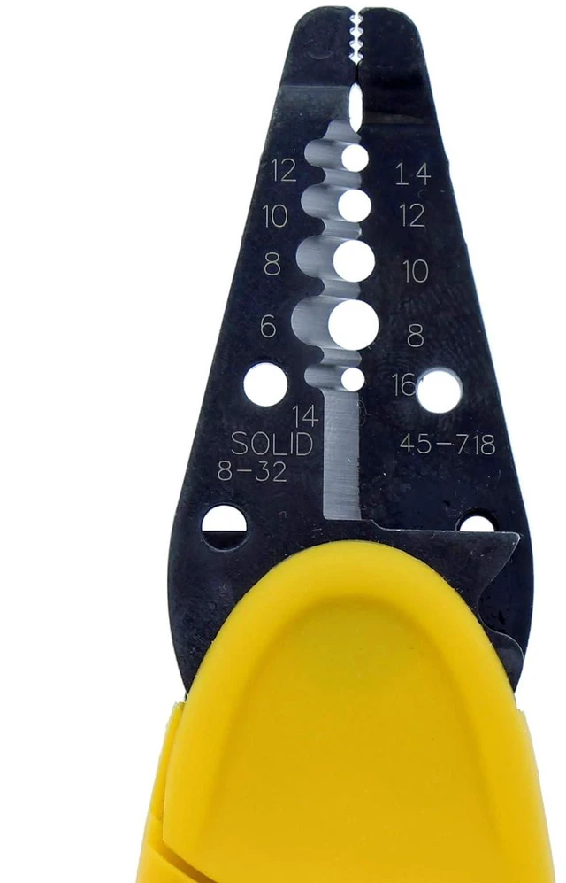 Alt view image 5 of 7 - Ideal Electrical 45-718 Kinetic Super T-Stripper - 6-14 AWG Solid, 8-16 AWG Stranded, Wire Stripper w/Thumb Rest, Plier Nose, Slide Lock, Textured Grips