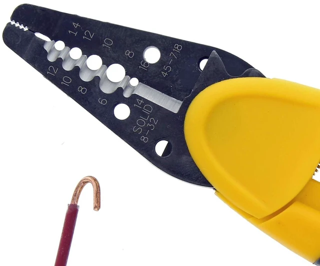 Alt view image 4 of 7 - Ideal Electrical 45-718 Kinetic Super T-Stripper - 6-14 AWG Solid, 8-16 AWG Stranded, Wire Stripper w/Thumb Rest, Plier Nose, Slide Lock, Textured Grips