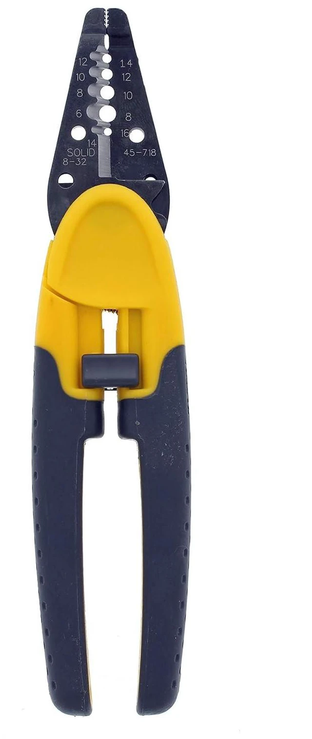 Alt view image 2 of 7 - Ideal Electrical 45-718 Kinetic Super T-Stripper - 6-14 AWG Solid, 8-16 AWG Stranded, Wire Stripper w/Thumb Rest, Plier Nose, Slide Lock, Textured Grips
