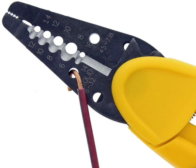 Alt view image 3 of 7 - Ideal Electrical 45-718 Kinetic Super T-Stripper - 6-14 AWG Solid, 8-16 AWG Stranded, Wire Stripper w/Thumb Rest, Plier Nose, Slide Lock, Textured Grips