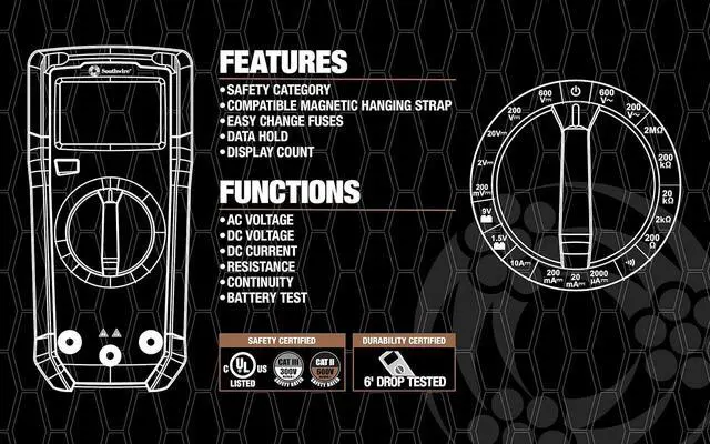 Alt view image 3 of 5 - MULTIMETER, DMM Manual NCV 10031S
